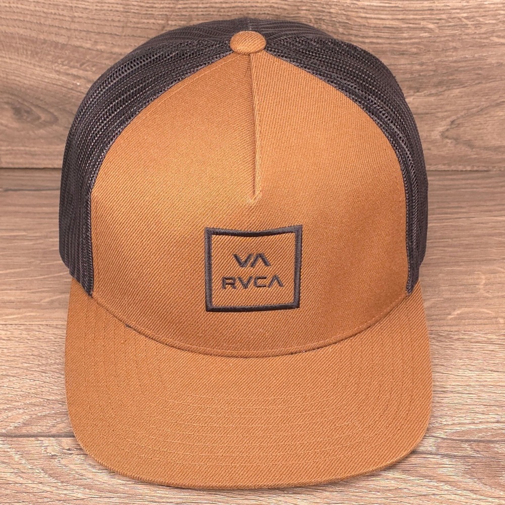 RVCA Hat Cap Mens Strap Back Bro Mesh Box Logo Lifestyle Skate Surf